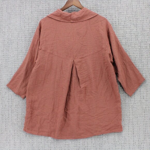 C.M.C Tunic Dress Womens Large L Brown Pullover Cowl Neck Long Sleeve USA - Picture 7 of 9